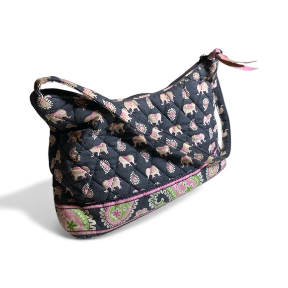 Vera Bradley Handbags - Vera Bradley Black and Pink Elephant Hobo Bag